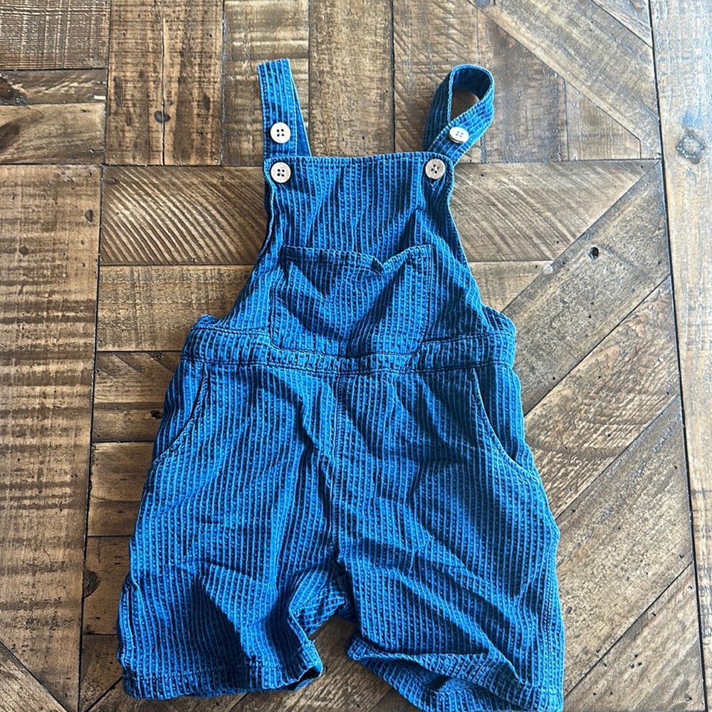 Zara baby 12-18 month ribbed blue coveralls
